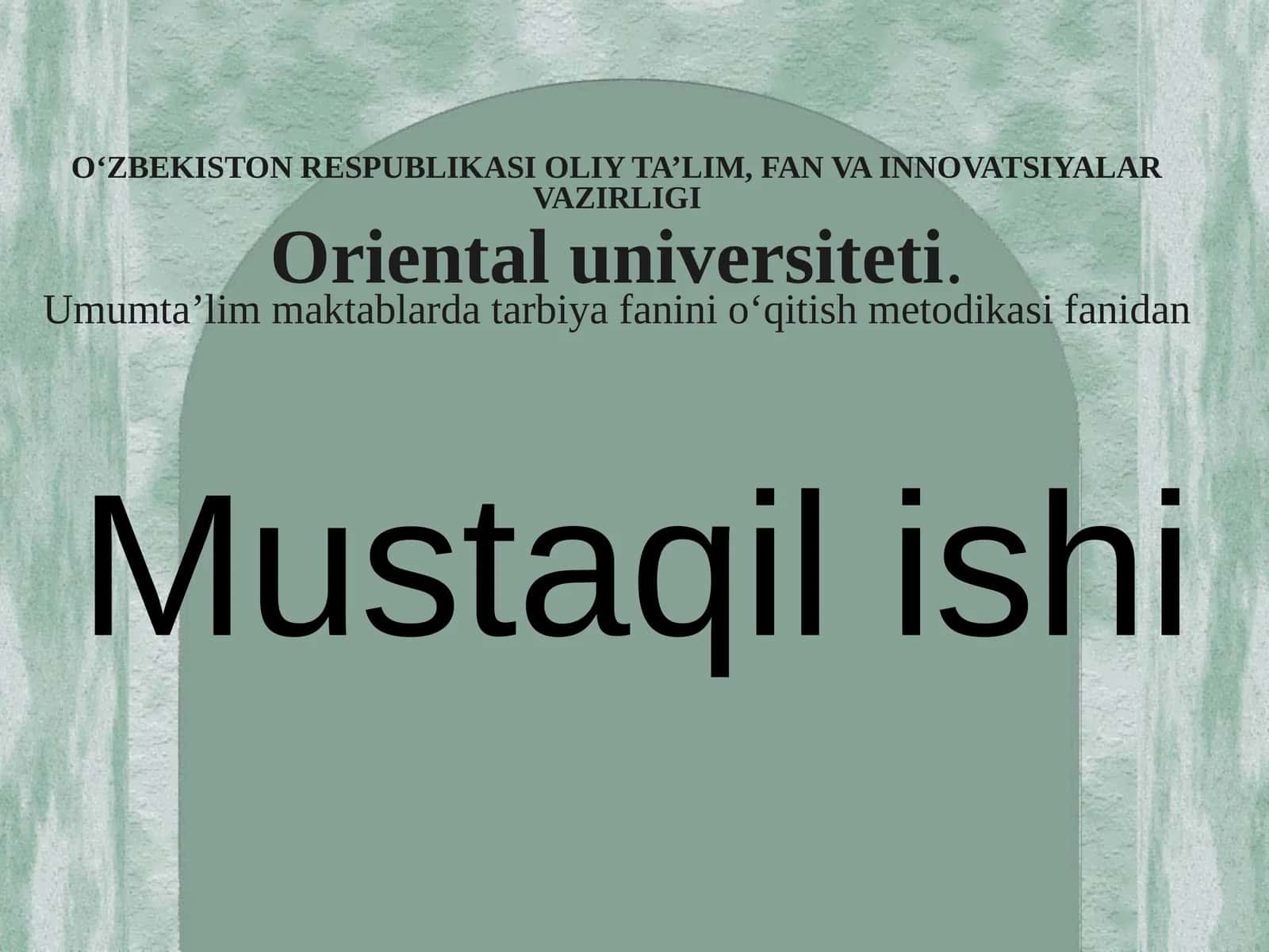 Ta’lim tamoyillari va ularning tasnifi 1