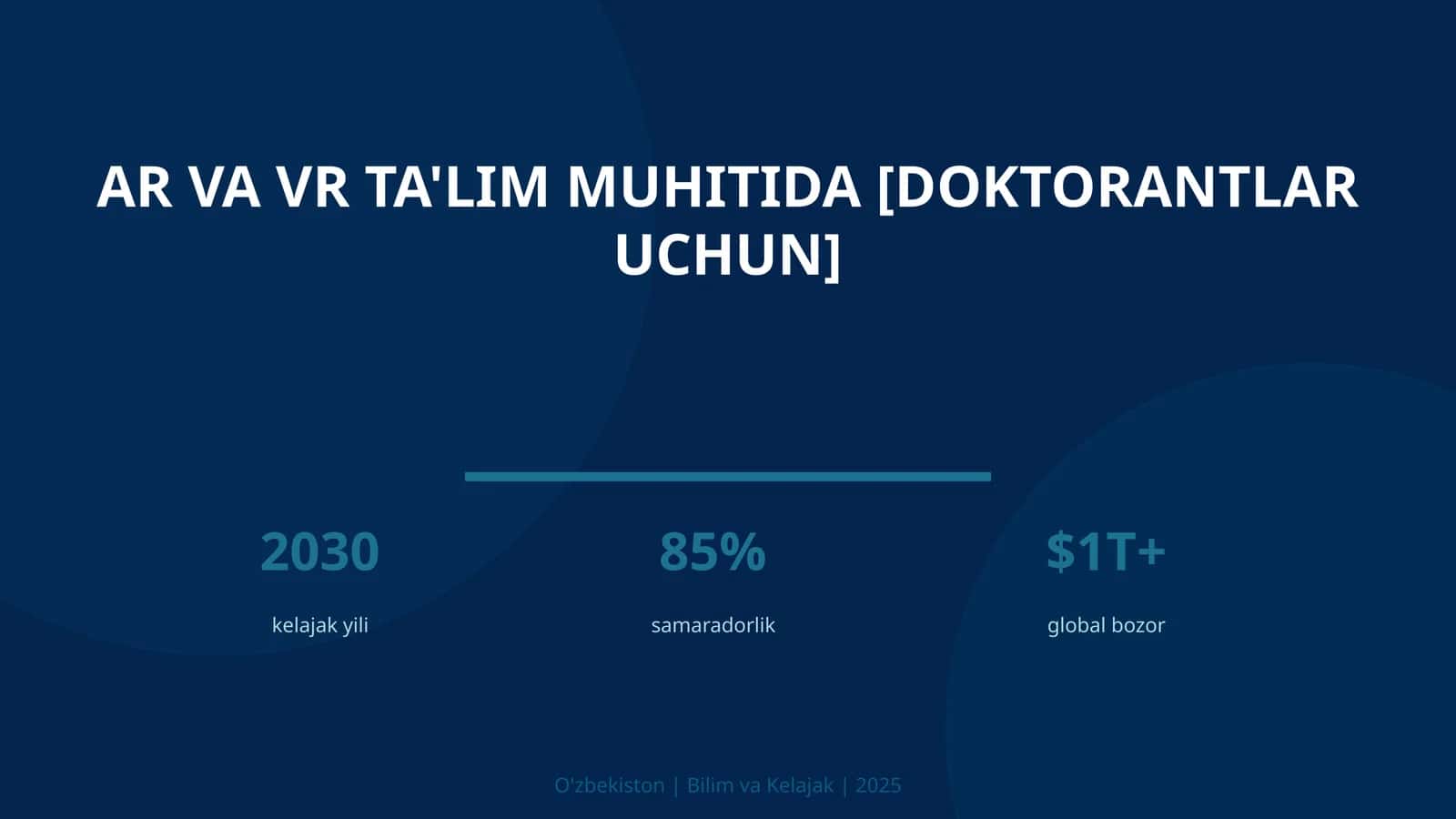 AR va VR ta'lim muhitida [doktorantlar uchun] 1