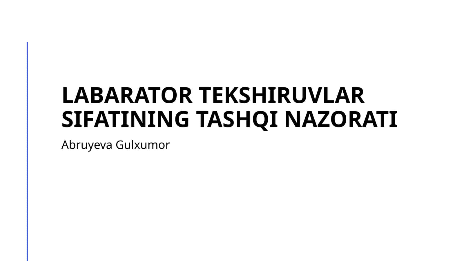 Laboratoriya testlarining sifat nazorati 1