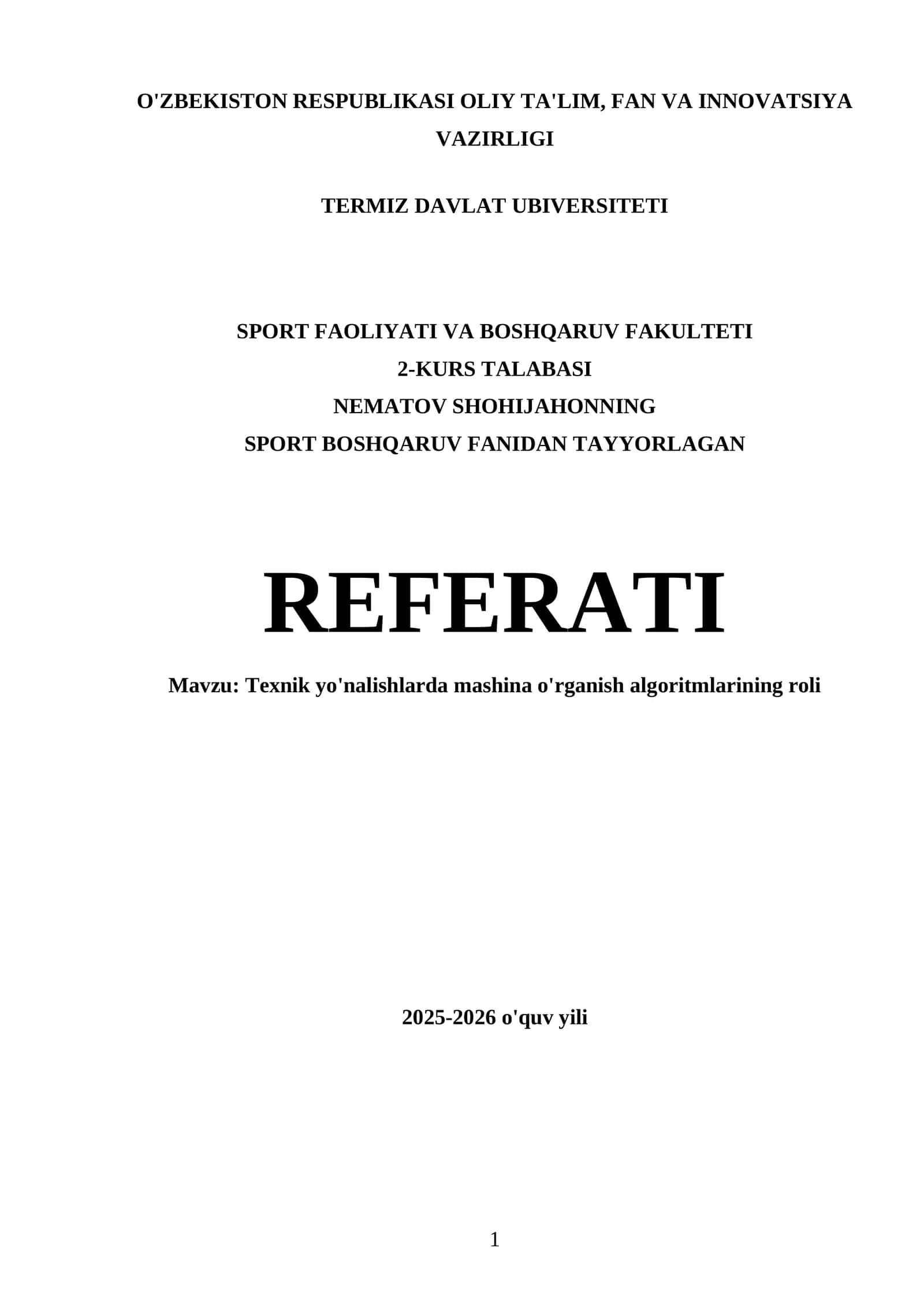 Mashina o'rganish algoritmlarining roli 1