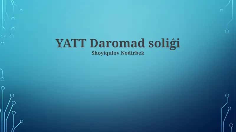 Daromad solig'i 1