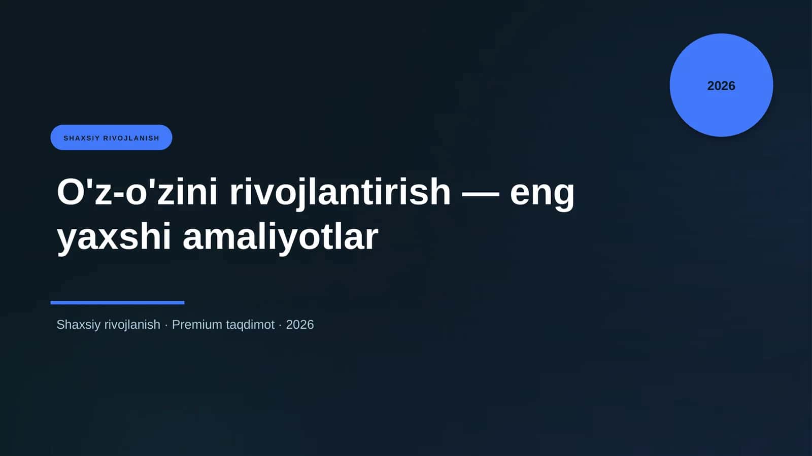 O'z-o'zini rivojlantirish 1