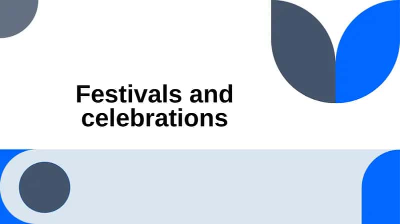 Festivals and celebrations 1