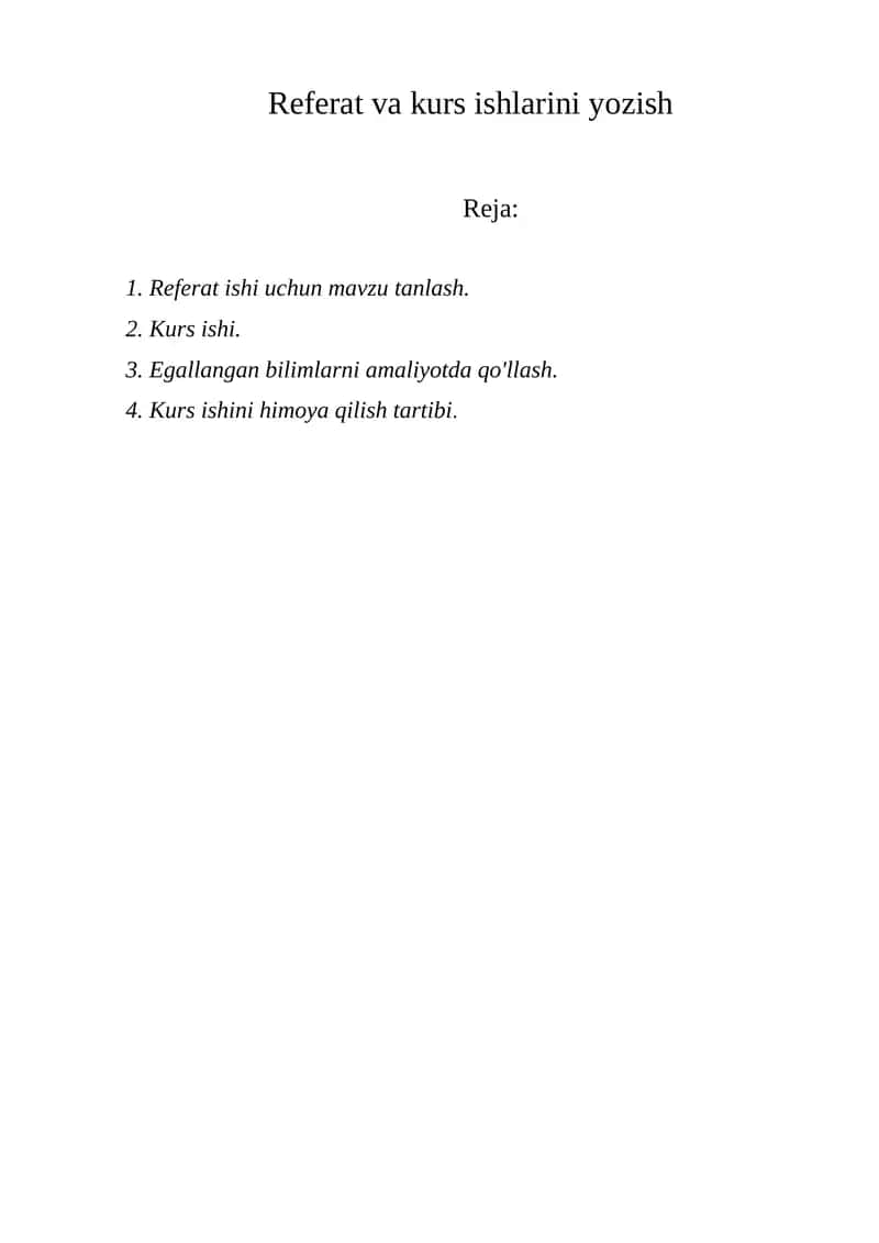 Referat va kurs ishlarini yozish 1