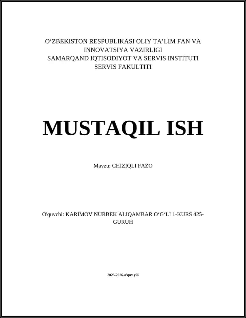 CHIZIQLI FAZO 1