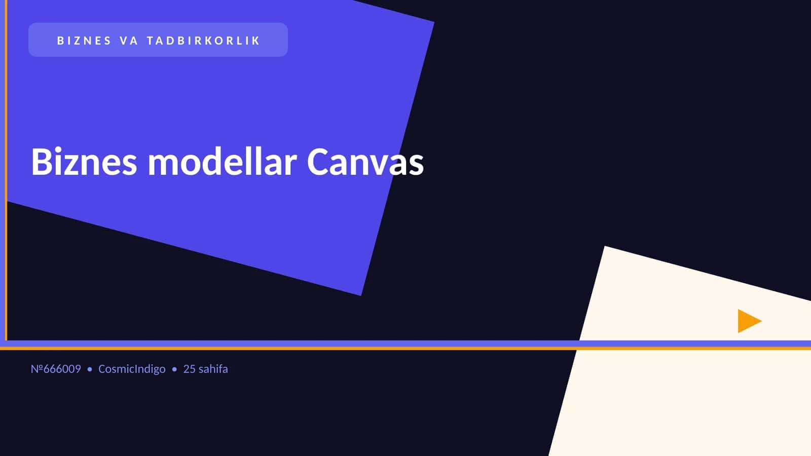 Biznes modellar Canvas 1