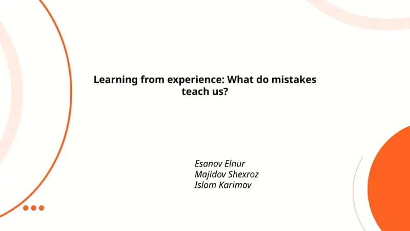 Learning from experience: What do mistakes teach us? 1