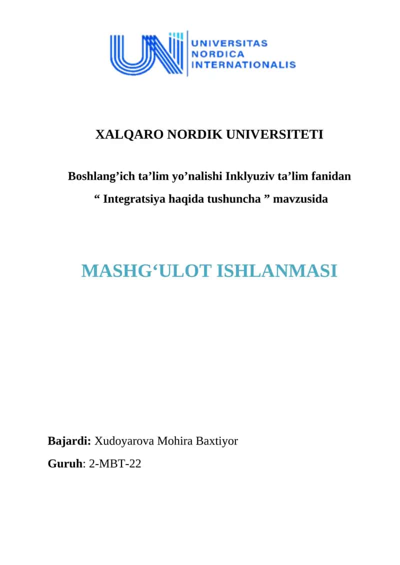 INTEGRATSIYA HAQIDA TUSHUNCHA 1