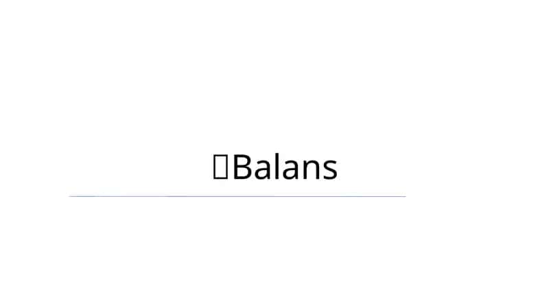 Balans 1