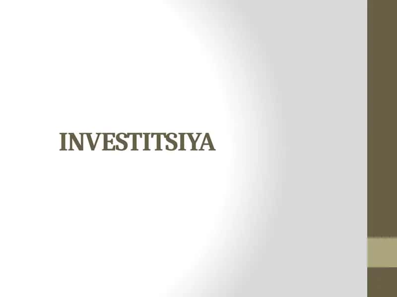 Investitsiya 1