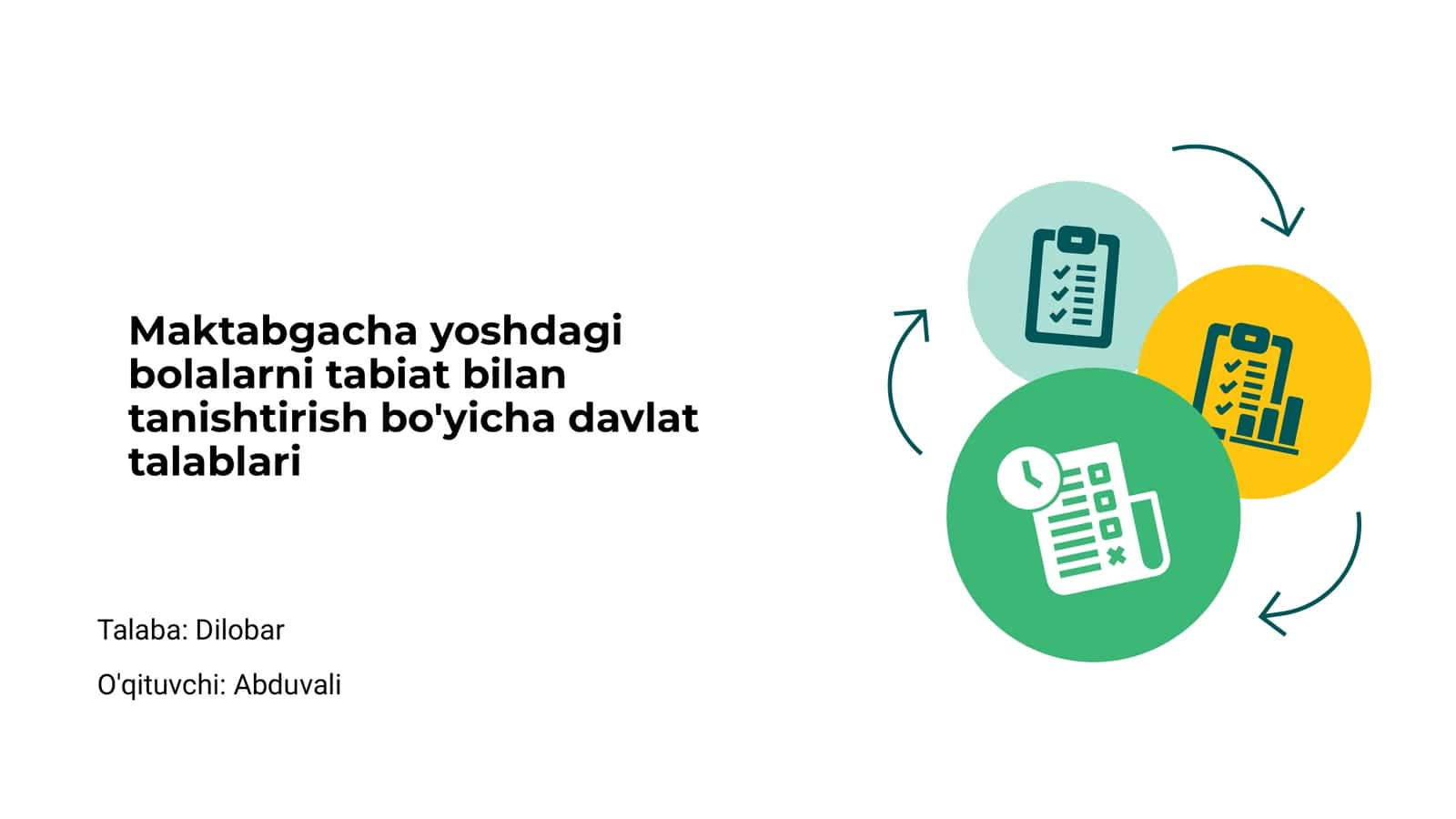 Maktabgacha yoshdagi bolalarni tabiat bilan tanishtirish bo'yicha davlat talablari 1