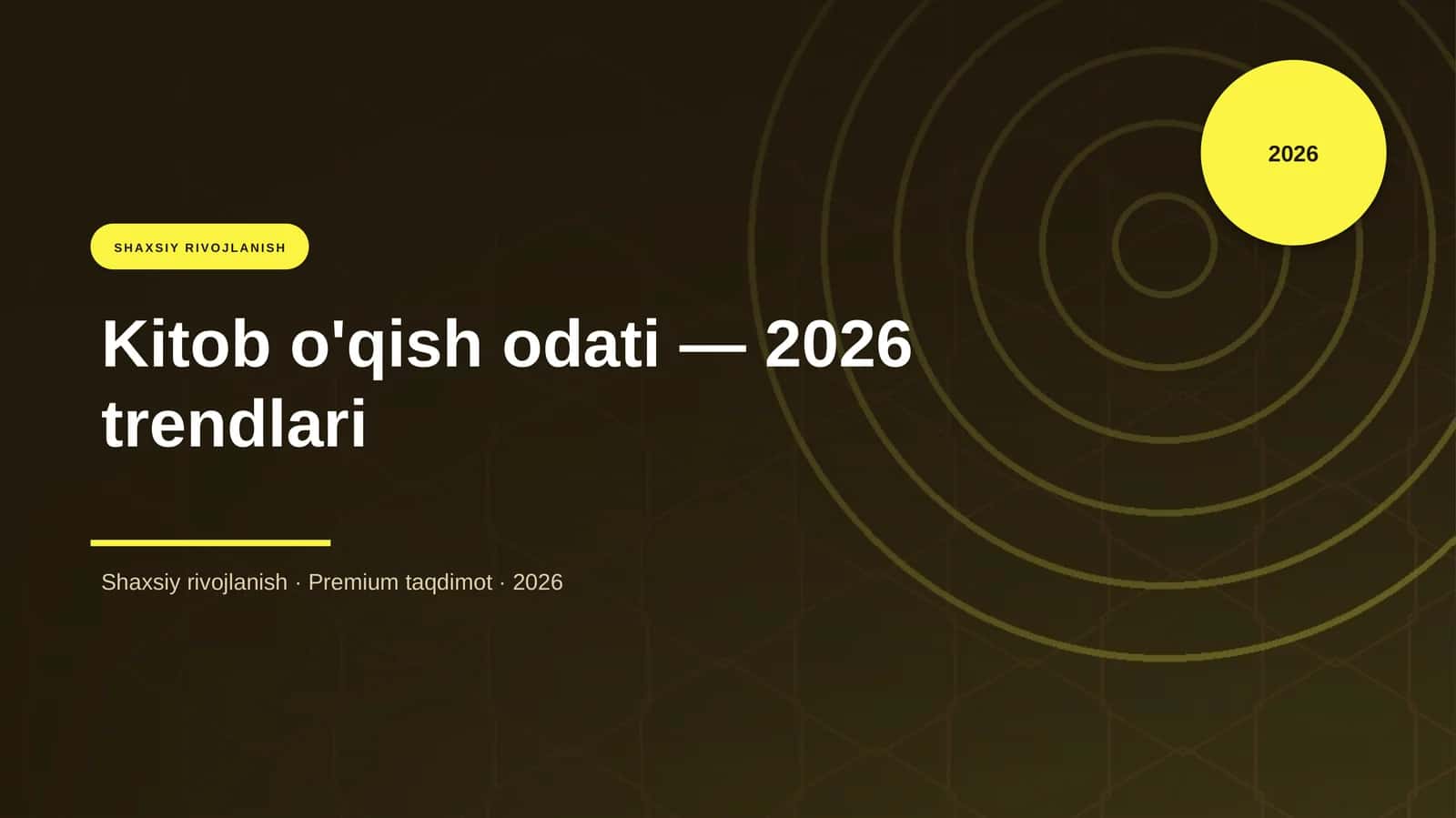 Kitob o'qish odati — 2026 trendlari 1
