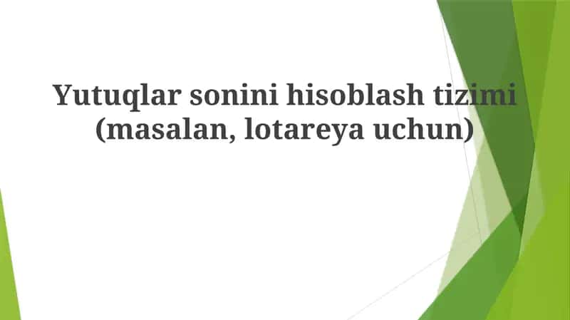Reja: Ehtimollik va Imkoniyatlar 1