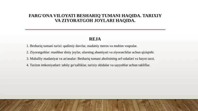 Beshariq tumani haqida. 1