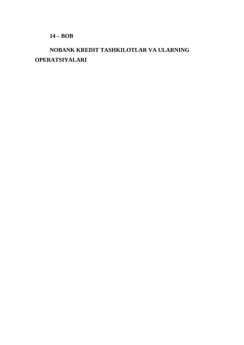 NOBANK KREDIT TASHKILOTLAR VA ULARNING OPERATSIYALARI 1