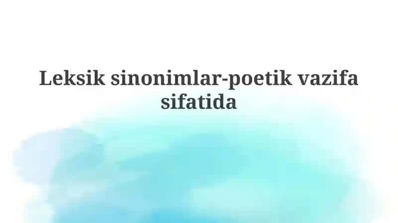 Leksik sinonimiya