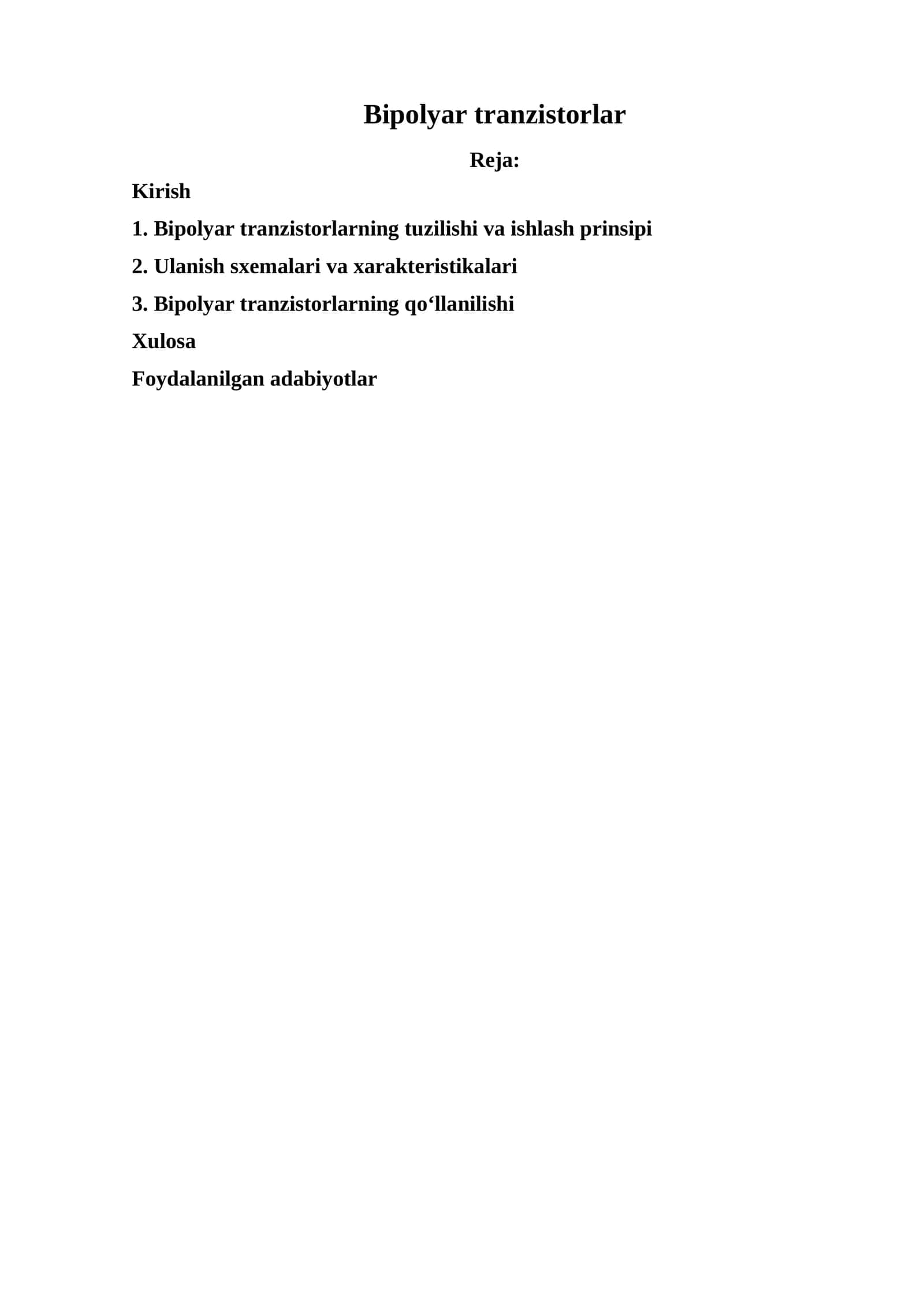Bipolyar tranzistorlar 1