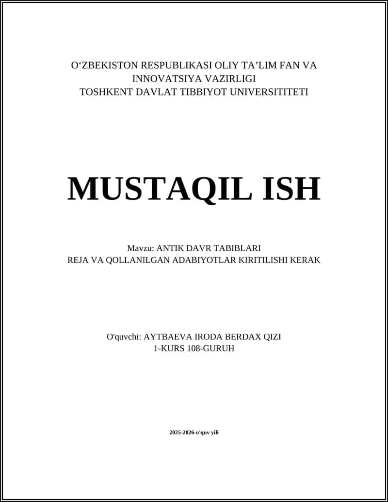 ANTIK DAVR TABIBLARI 1