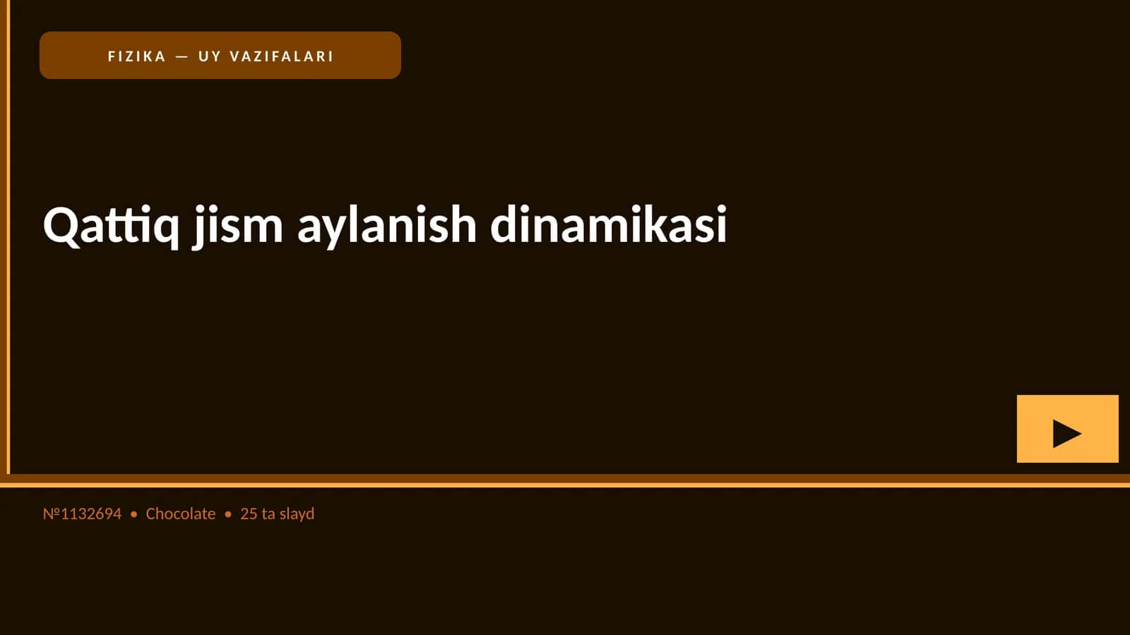 FIZIKA — UY VAZIFALARI 1