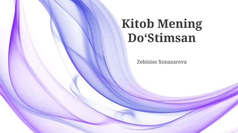 Kitob Mening Do'stim 1