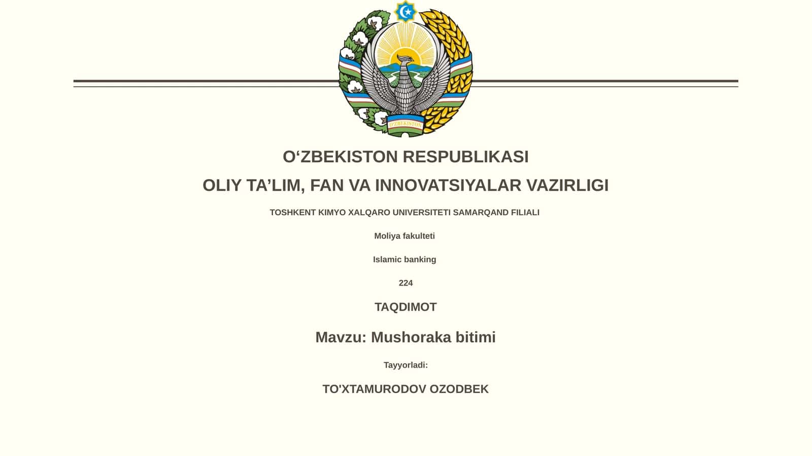 Mushoraka bitimi 1
