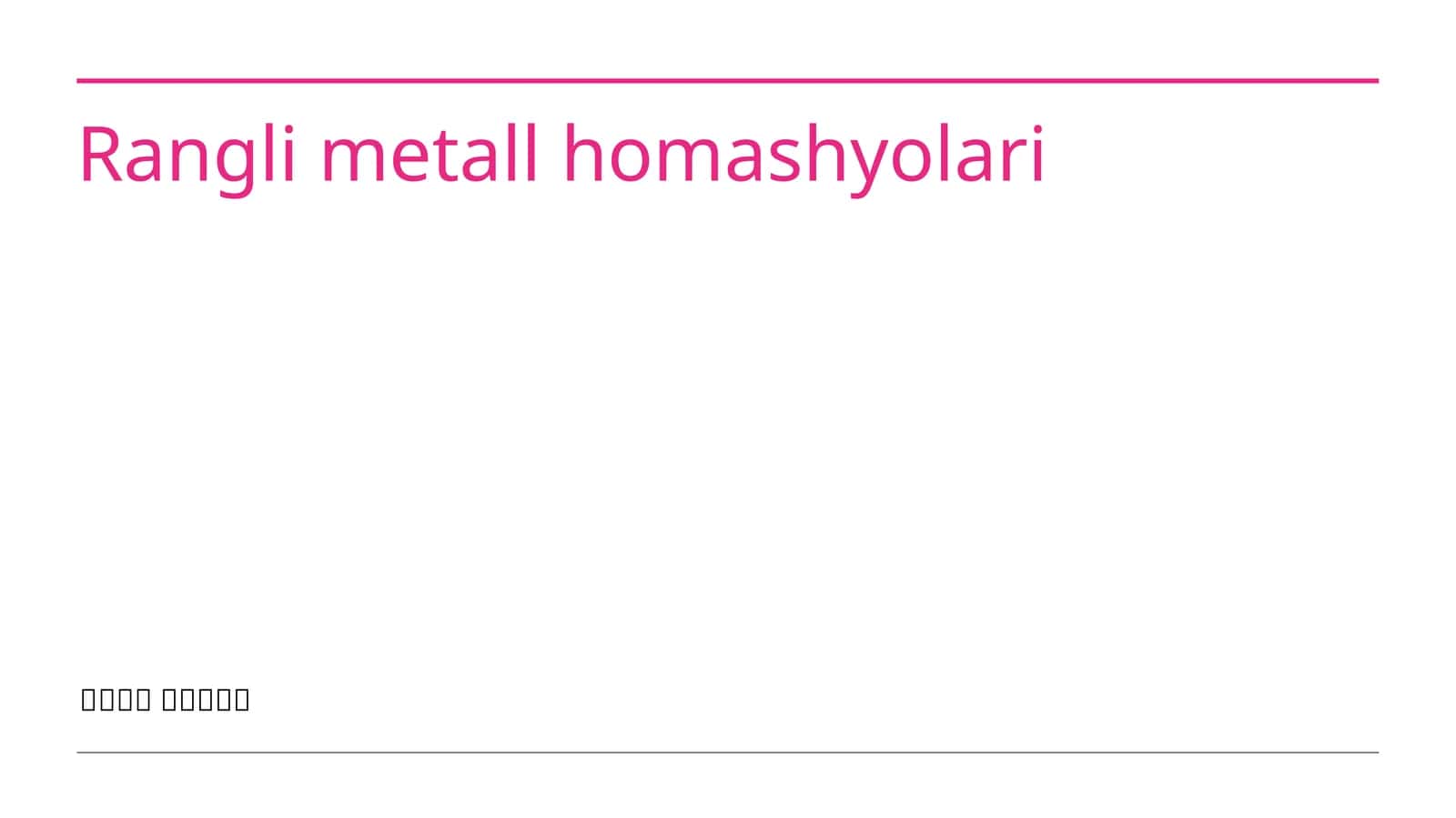 Rangli metall homashyolari 1