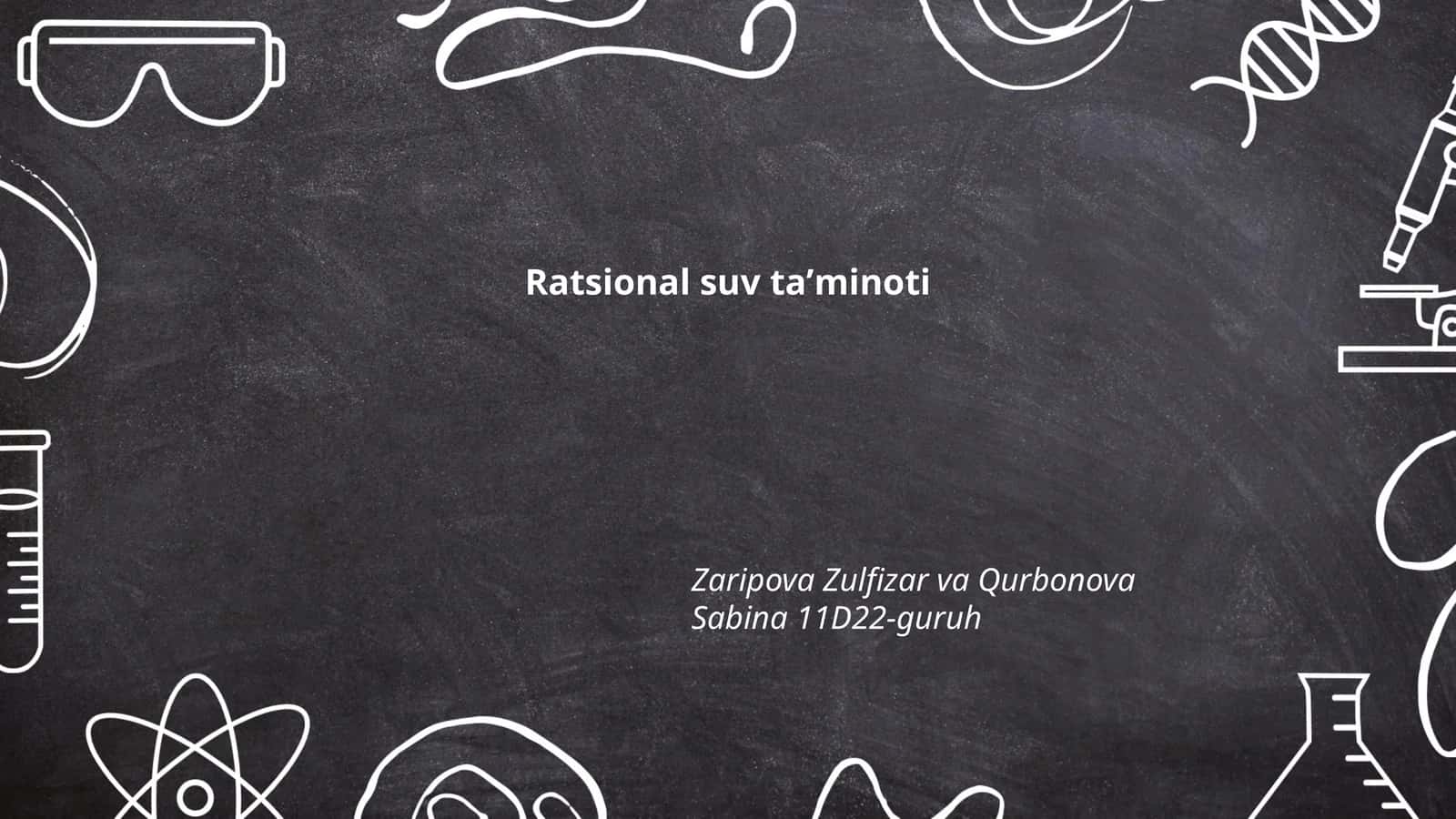 Ratsional suv taʼminoti 1