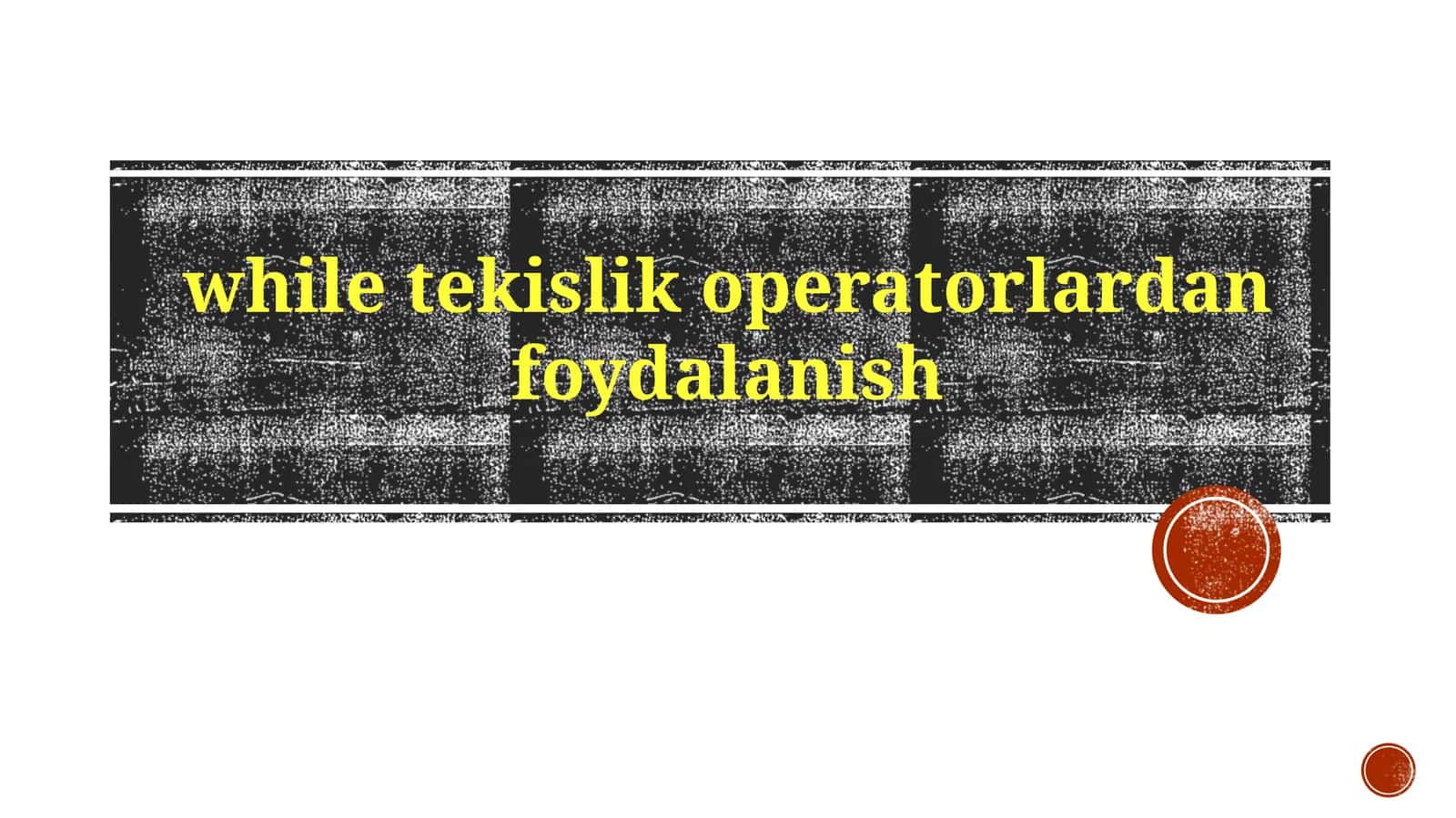 Munosabat operatorlari 1