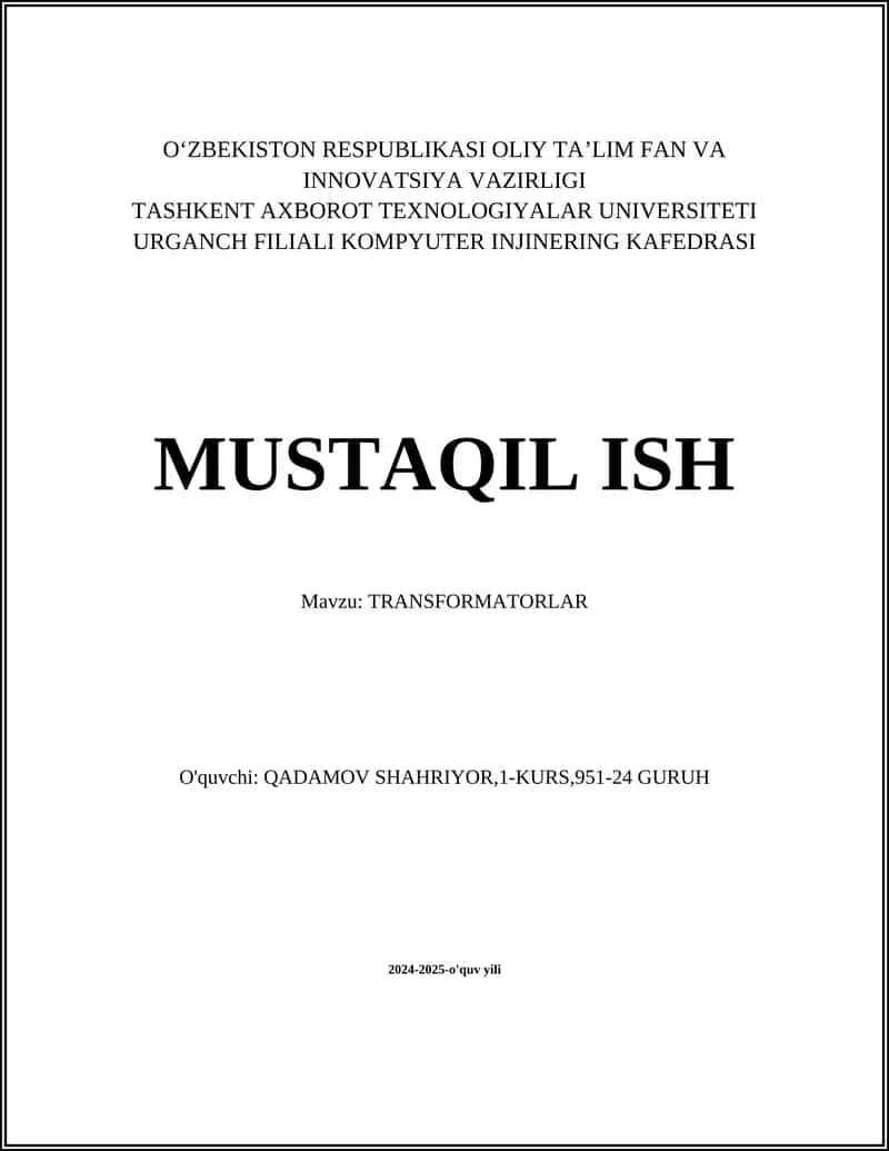 TRANSFORMATORLAR 1