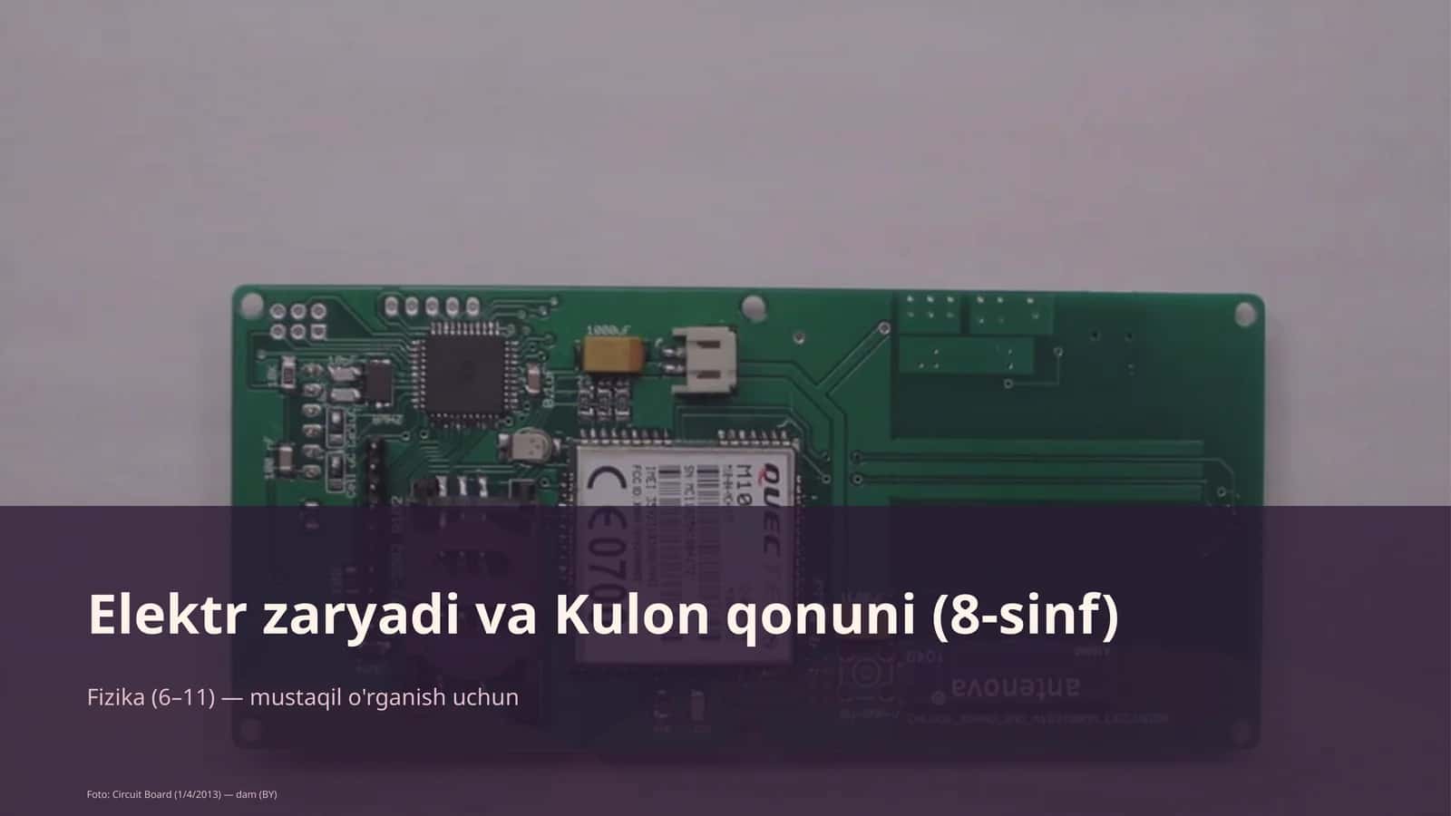 Elektr zaryadi va Kulon qonuni (8-sinf) 1