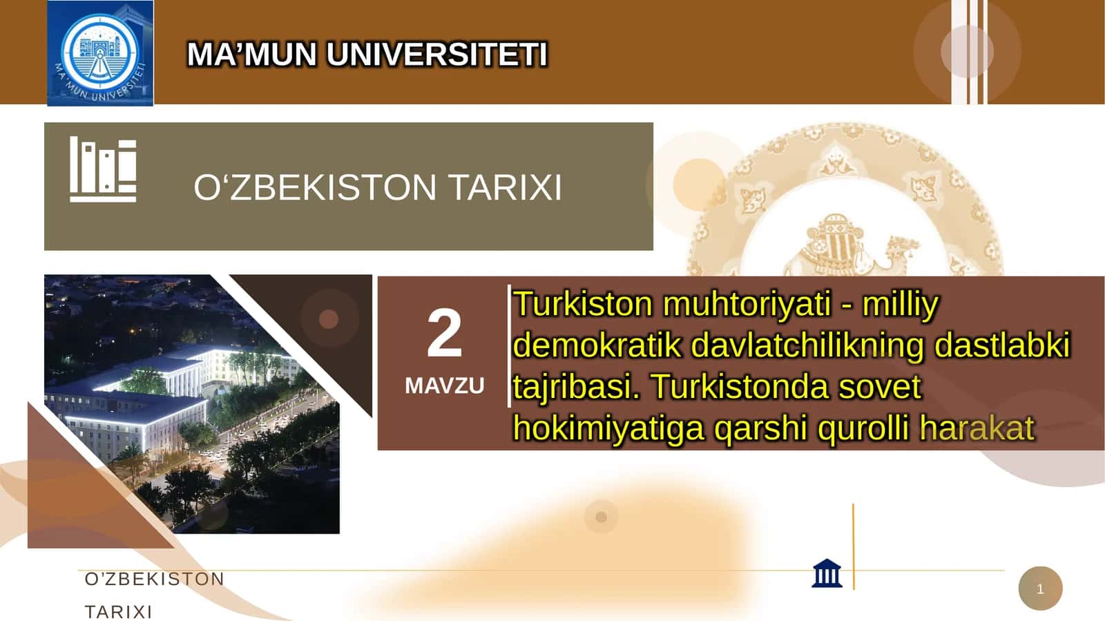 “Sho‘roi Islomiya”tashkiloti 1