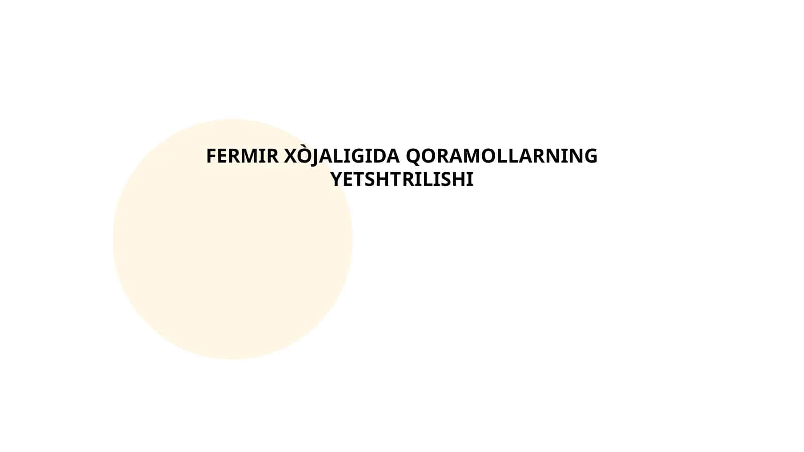 Qoramol zoti tanlash 1