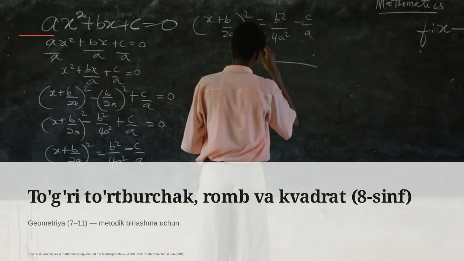 To'g'ri to'rtburchak, romb va kvadrat (8-sinf) 1