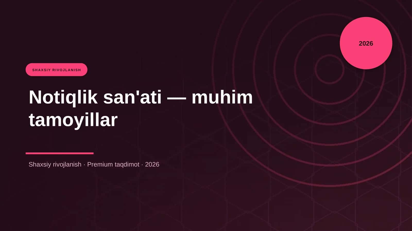 Notiqlik san'ati — muhim tamoyillar 1