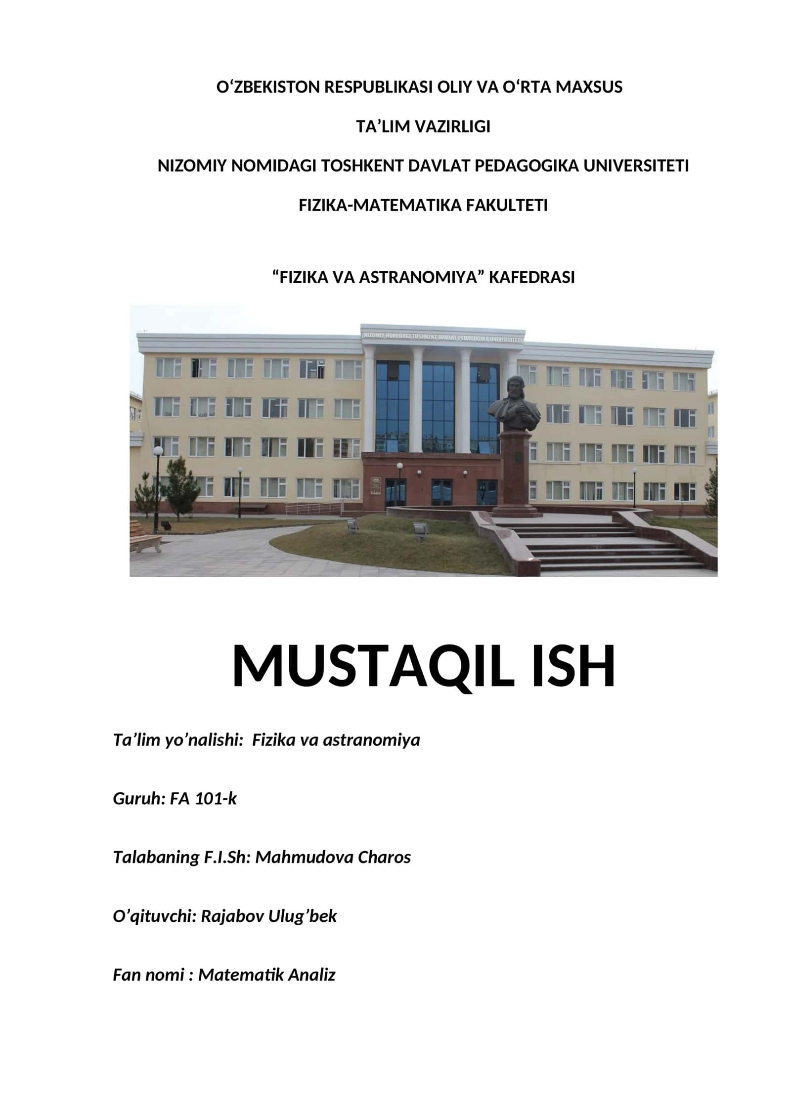 Funksiya hosilasi 1
