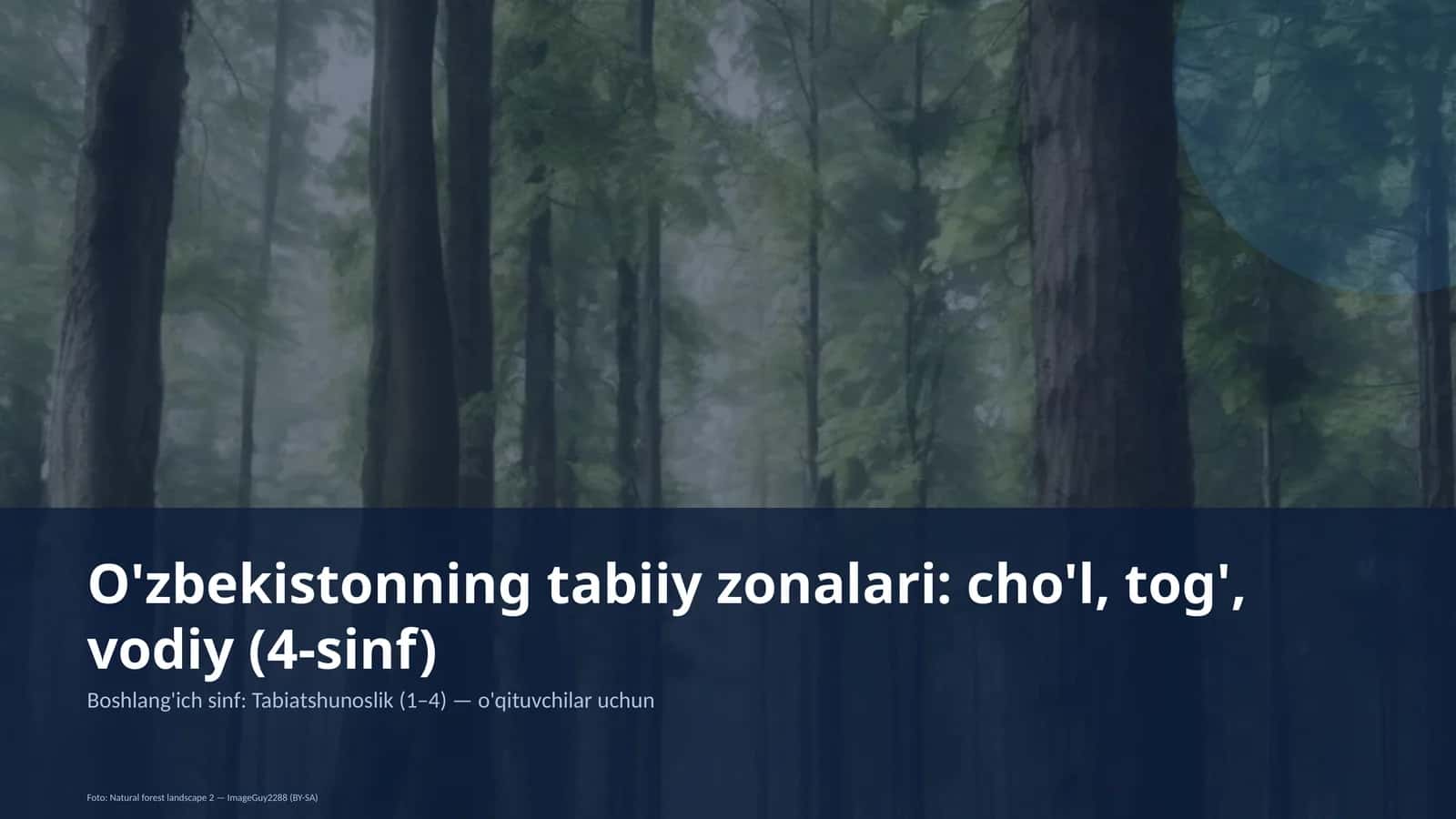 O'zbekistonning tabiiy zonalari: cho'l, tog', vodiy (4-sinf) 1