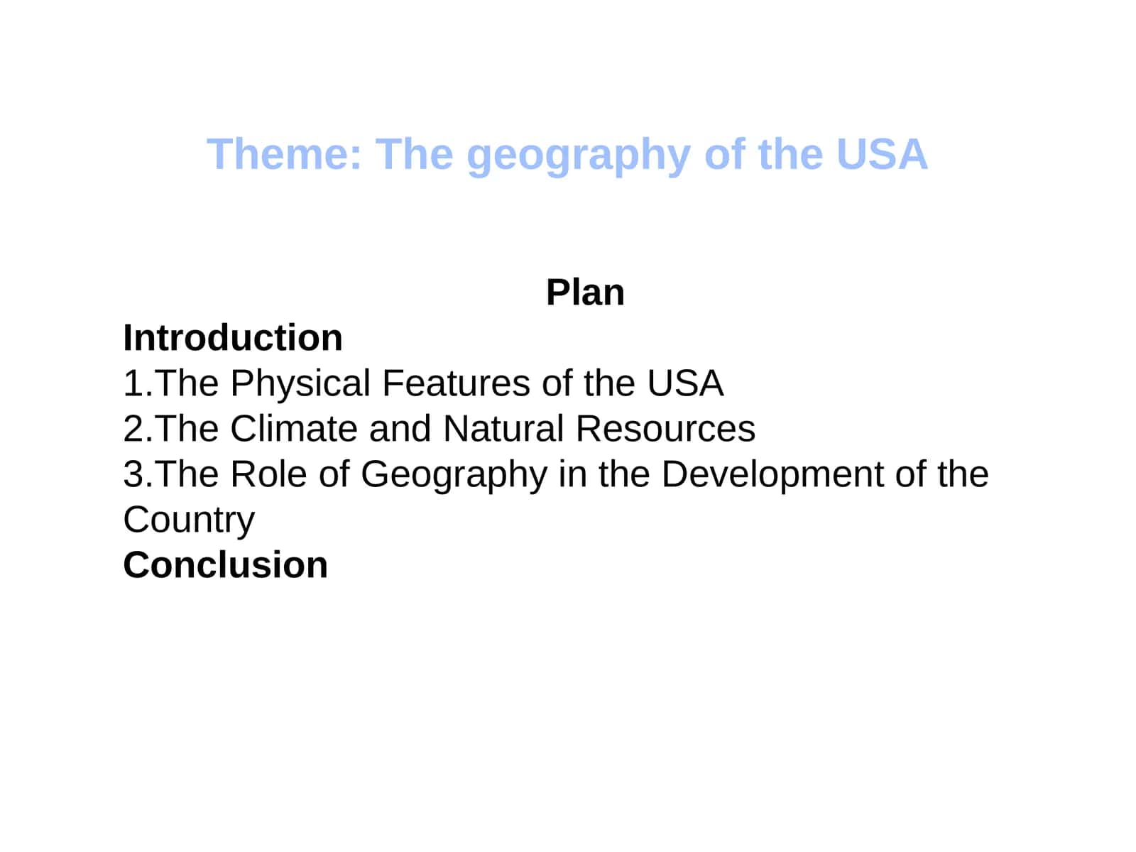 The geography of the USA 1