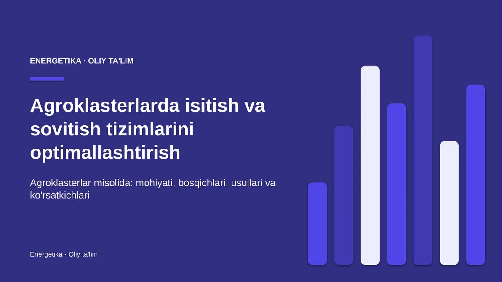 Agroklasterlarda isitish va sovitish tizimlarini optimallashtirish 1