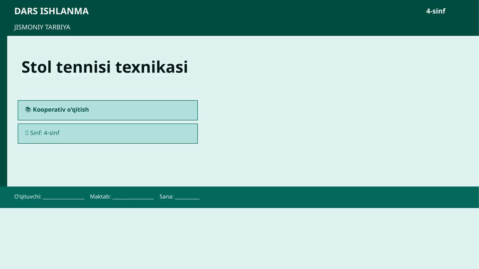Stol tennisi texnikasi 1