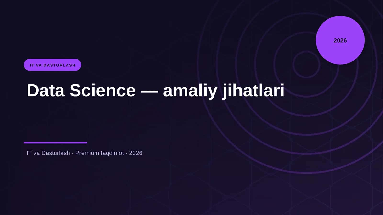 Data Science — amaliy jihatlari 1