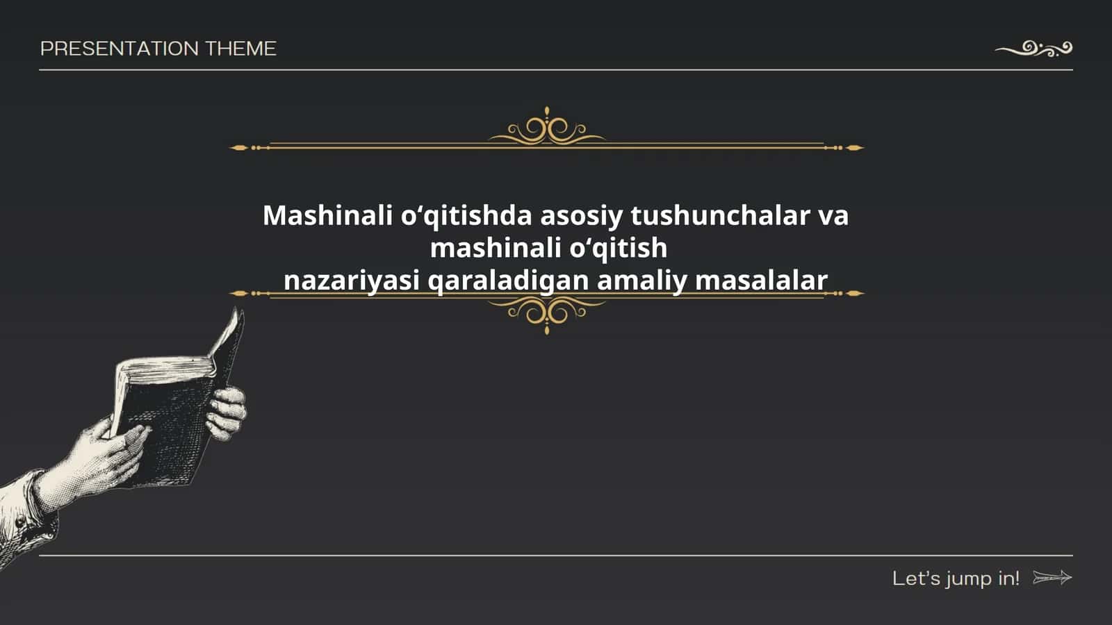 Mashinali oʻqitishda asosiy tushunchalar va mashinali oʻqitish nazariyasi qaraladigan amaliy masalalar 1