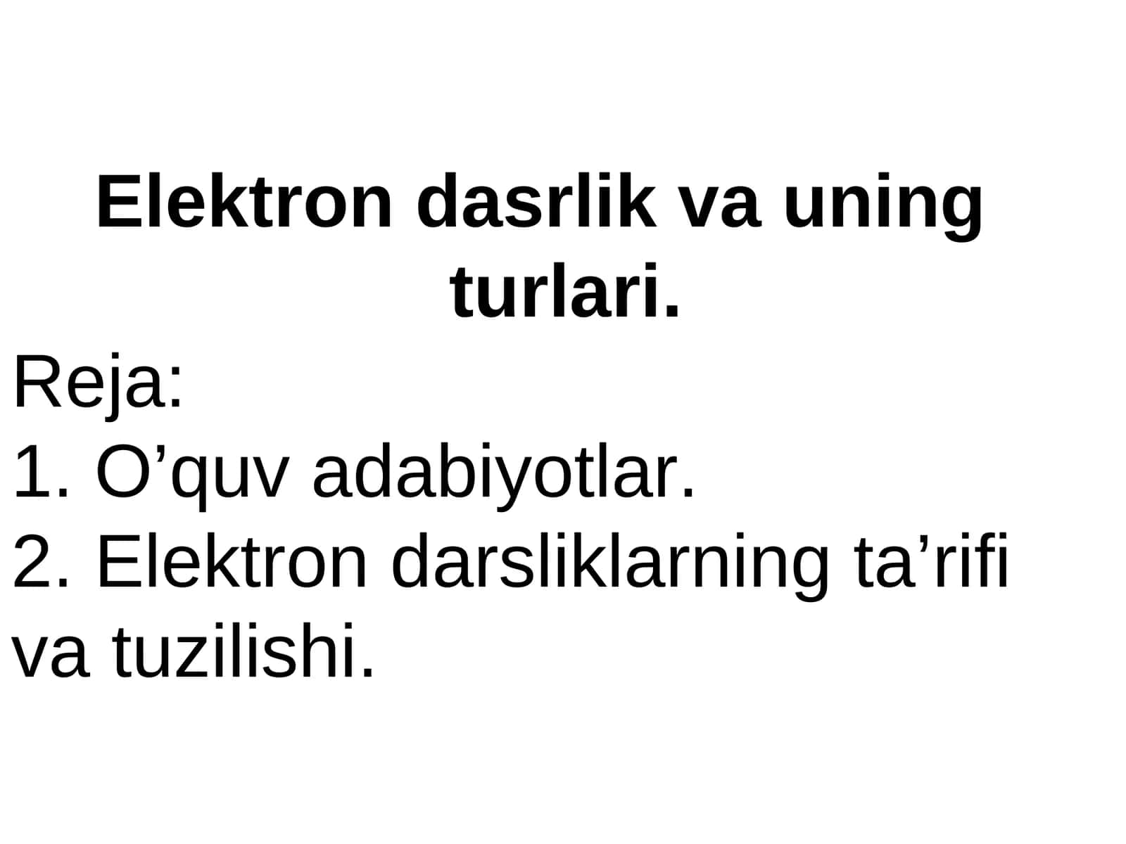 Elektron darslik va uning turlari 1