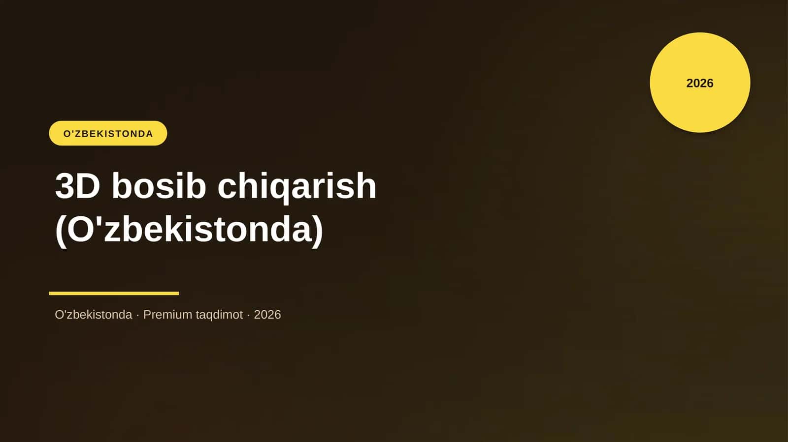 3D bosib chiqarish (O'zbekistonda) 1