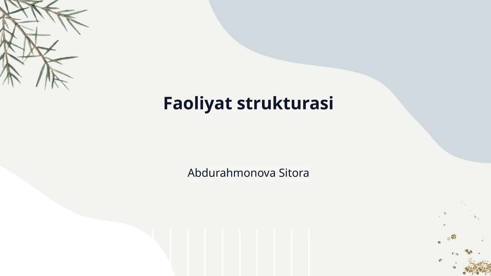 Faoliyat strukturasi 1