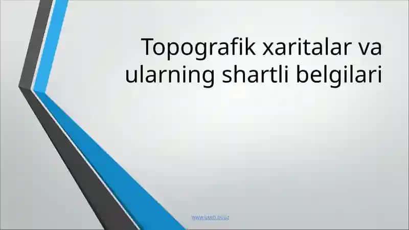 Topografik xaritalarva ularning shartli belgilari