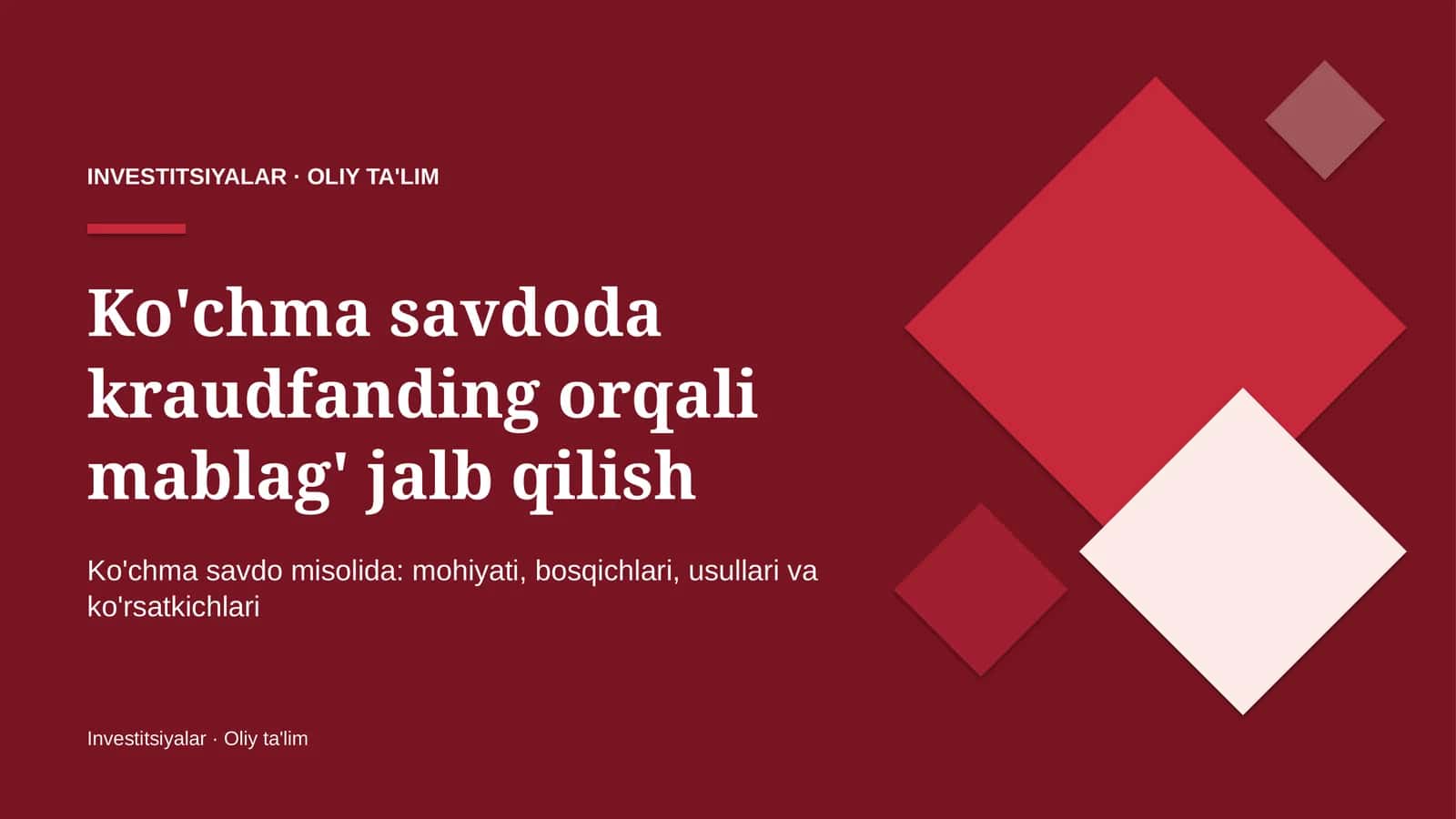 Ko'chma savdoda kraudfanding orqali mablag' jalb qilish 1