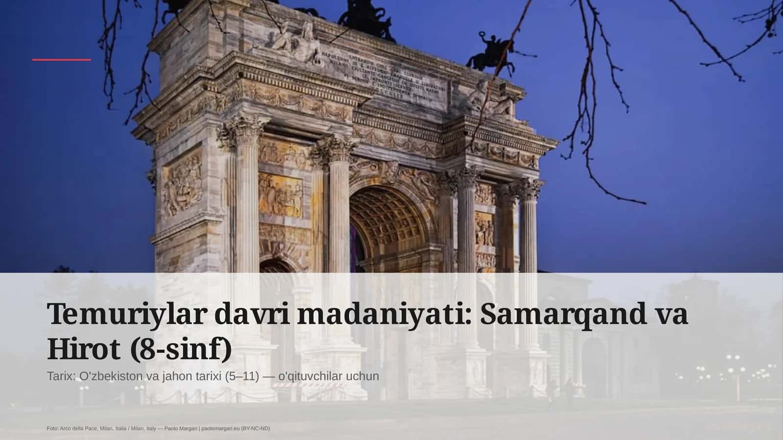 Temuriylar davri madaniyati: Samarqand va Hirot (8-sinf) 1