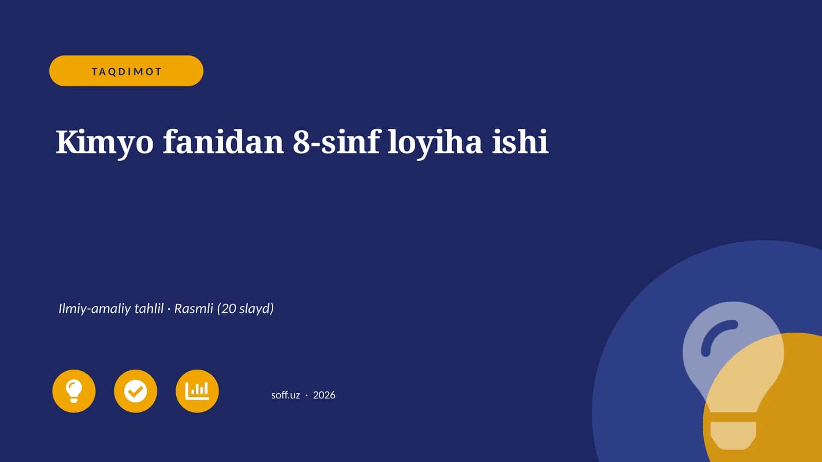 Kimyo fanidan 8-sinf loyiha ishi 1