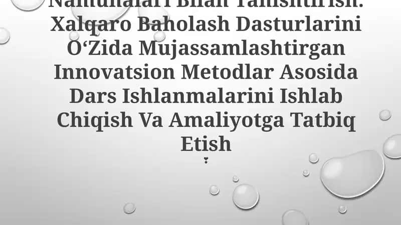 Timss, Pisa, Agma, Talis Xalqaro Baholash Dasturlari 1