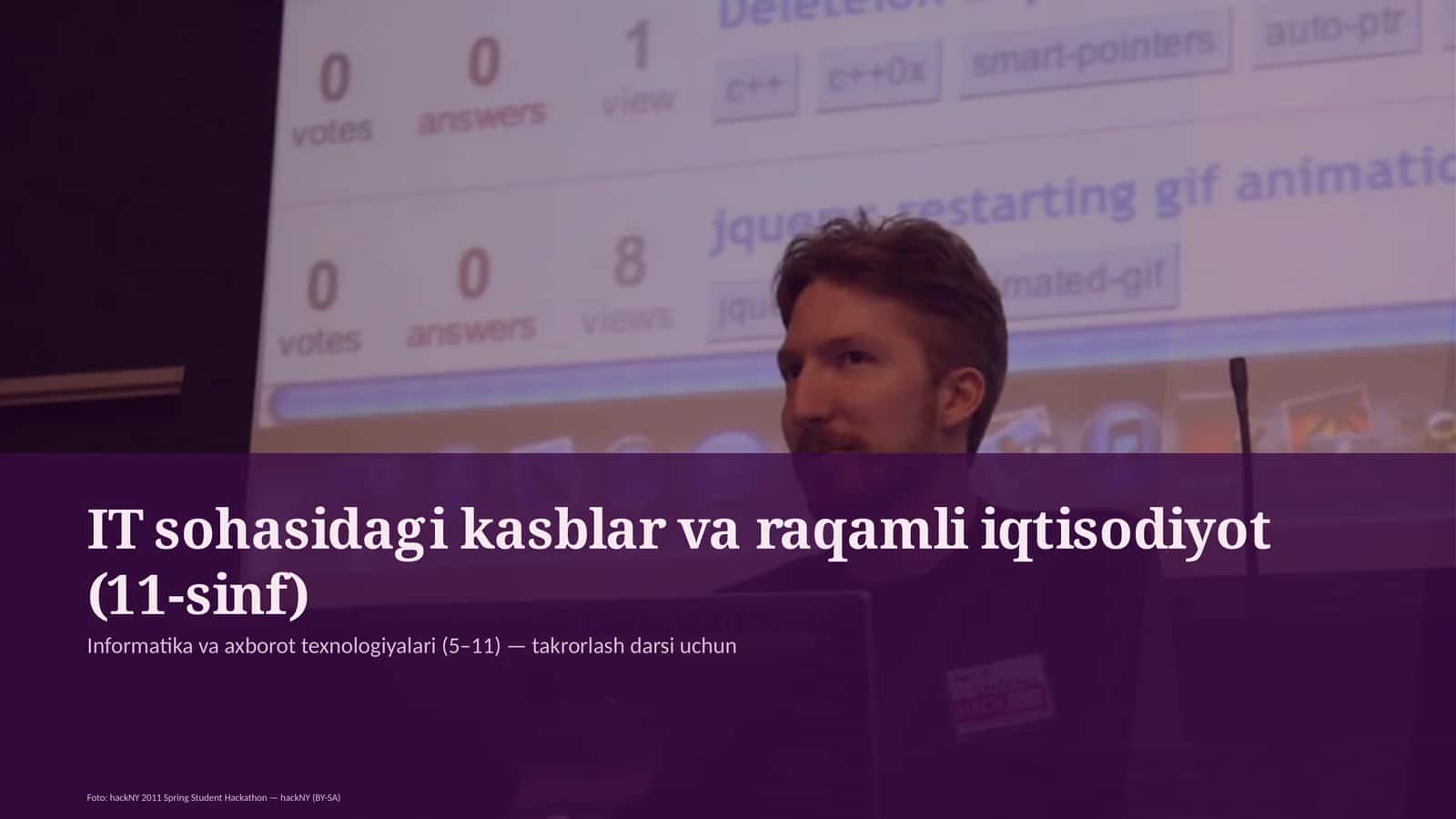 IT sohasidagi kasblar va raqamli iqtisodiyot (11-sinf) 1
